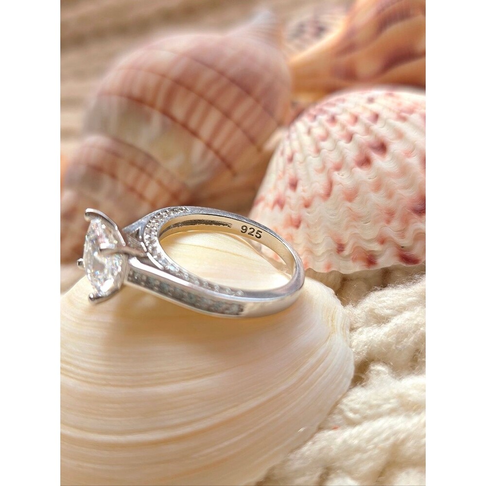 💎NEW💎 SOLID 925 SS SIMULATED DIAMOND RING - Picture 4 of 12